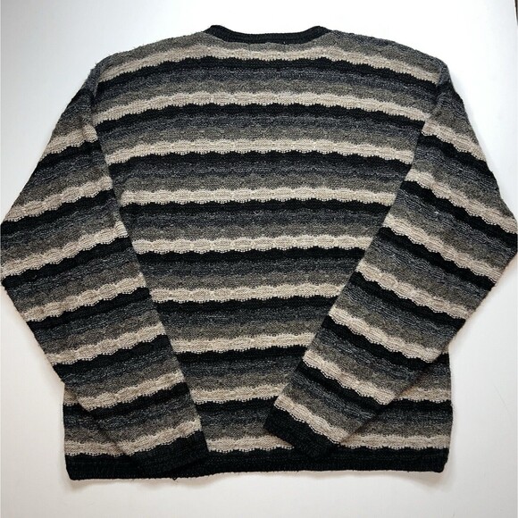 Vintage 90s Sweater New Era Womens Large Stripes Long Sleeve Minimalist Casual - Picture 5 of 10